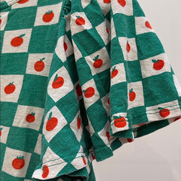 Bobo Choses Green Checkered Dress with Red Apples size 8-9Y - Picture 5 of 5